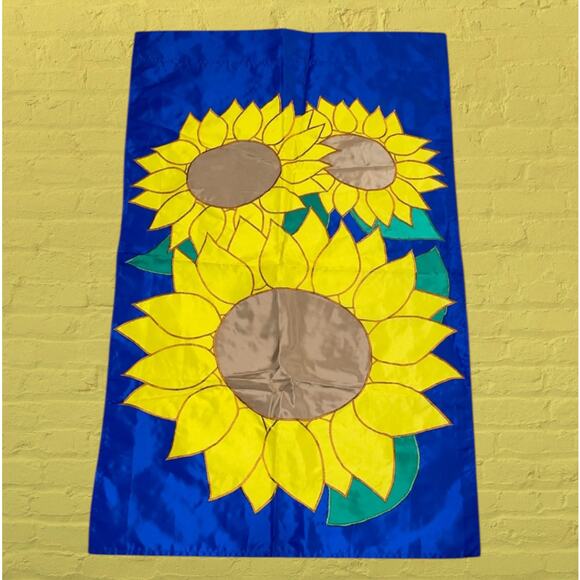 Sunflowers House Flag 43" Evergreen Spring Summer Yard Outdoor Decor Vintage - Picture 5 of 5